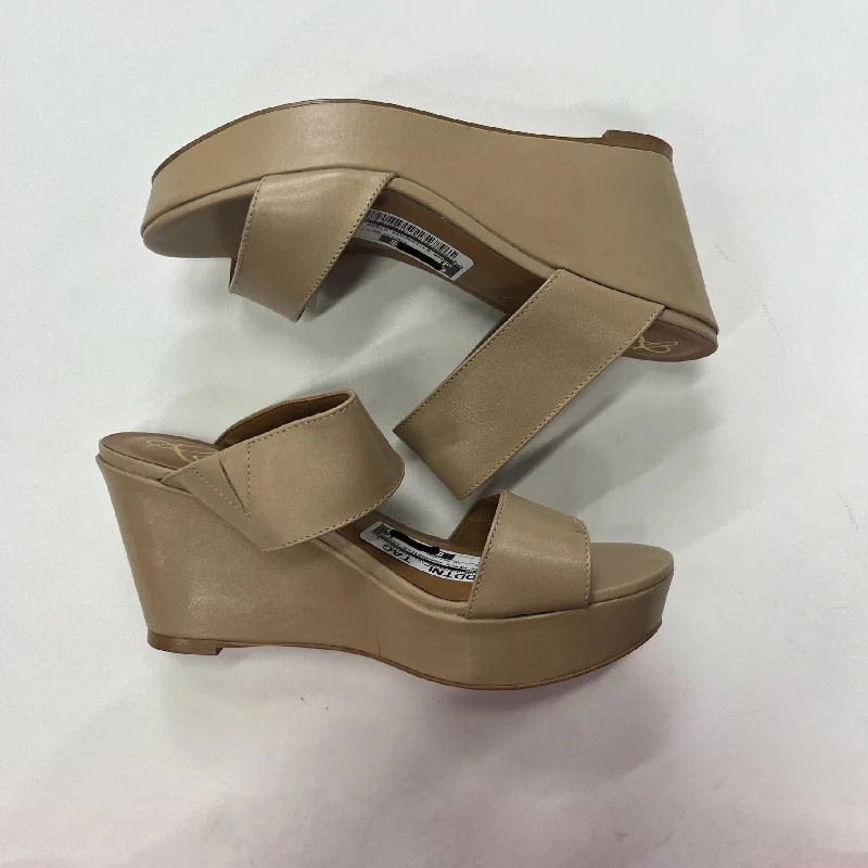 Sports Series Tan Shoes Heels Espadrille Wedge Rowen, Size 8