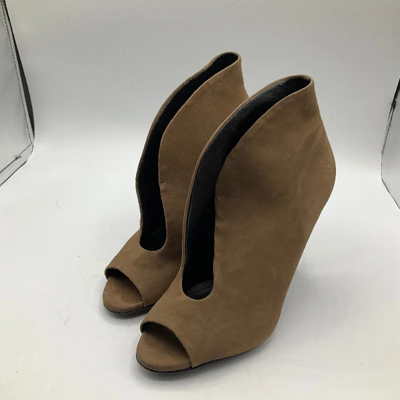 Simple Design Brown Shoes Heels Stiletto Cma, Size 7