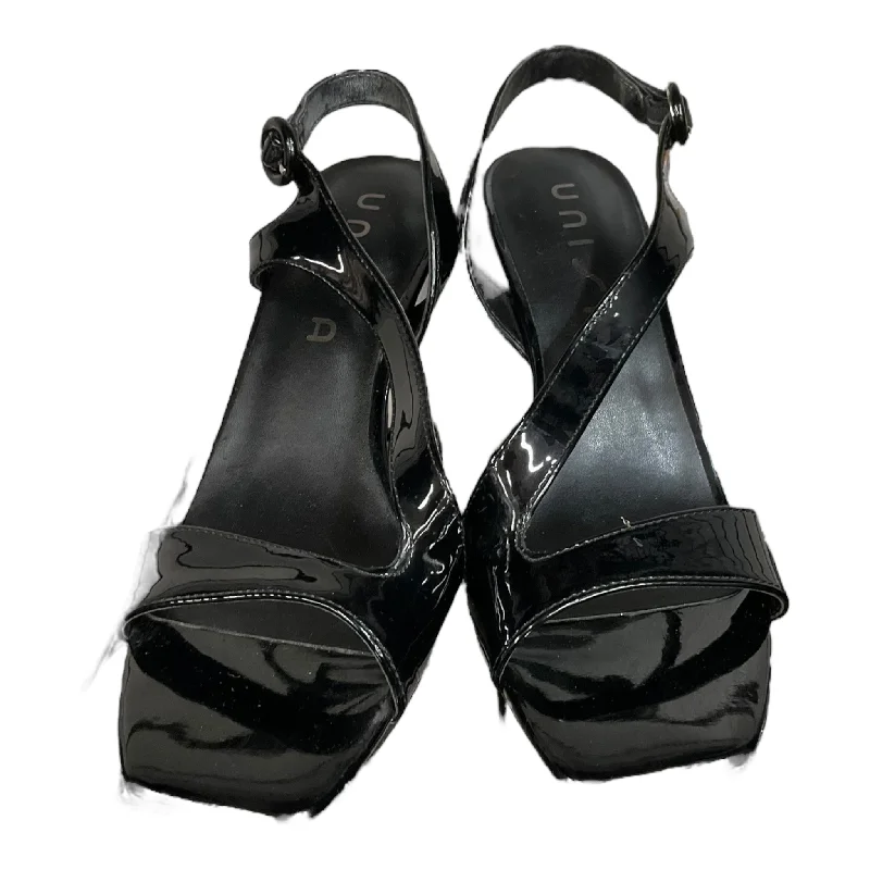 Retro Prints Black Shoes Heels Stiletto Unisa, Size 8.5