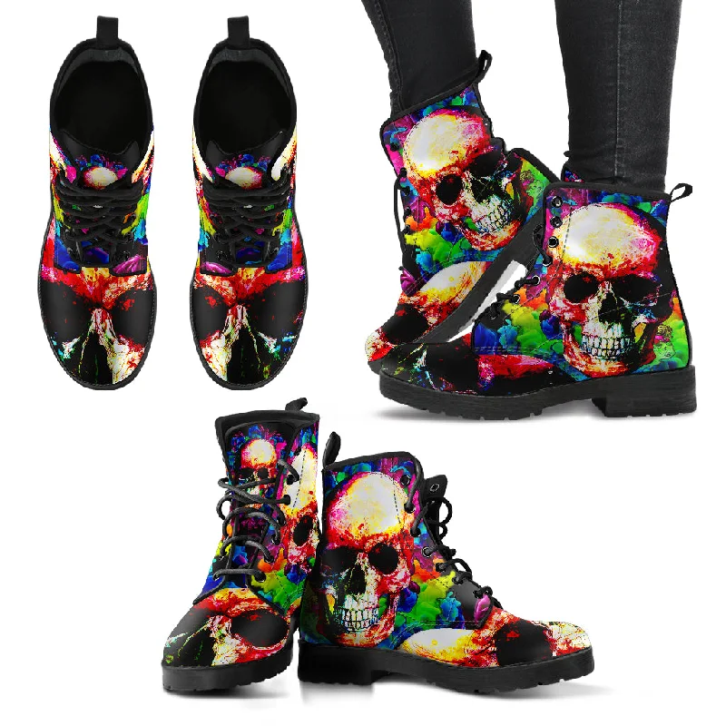 Design Trend COLOUR SPLASH SKULL BOOTS - FREE WORLDWIDE SHIPPING
