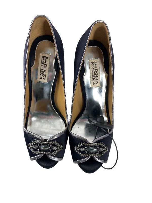 American Style Black Shoes Heels Stiletto Badgley Mischka, Size 7