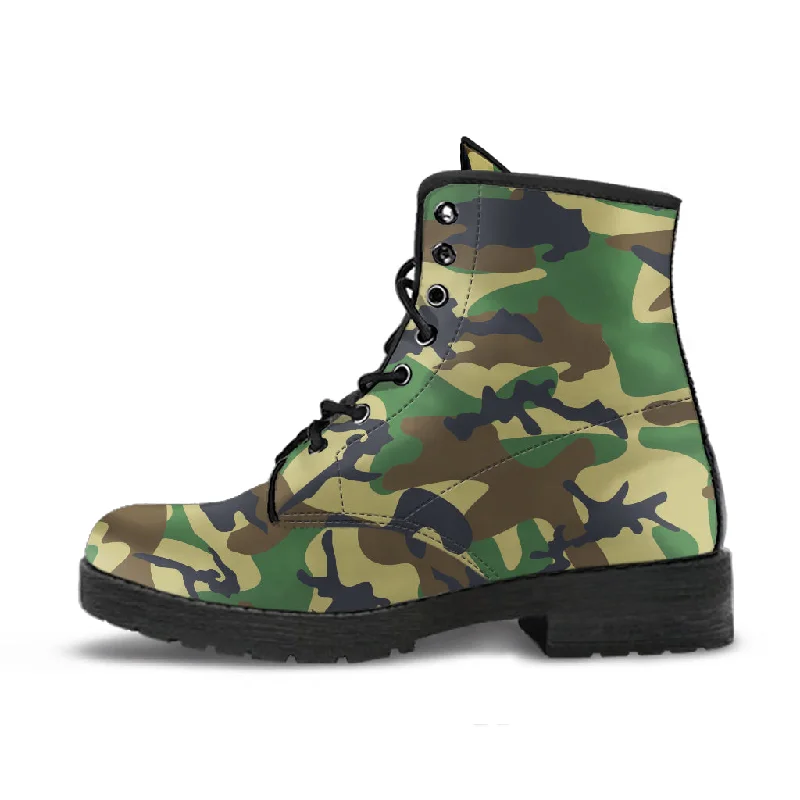 Tropical Style Camo Vegan Leather Boots