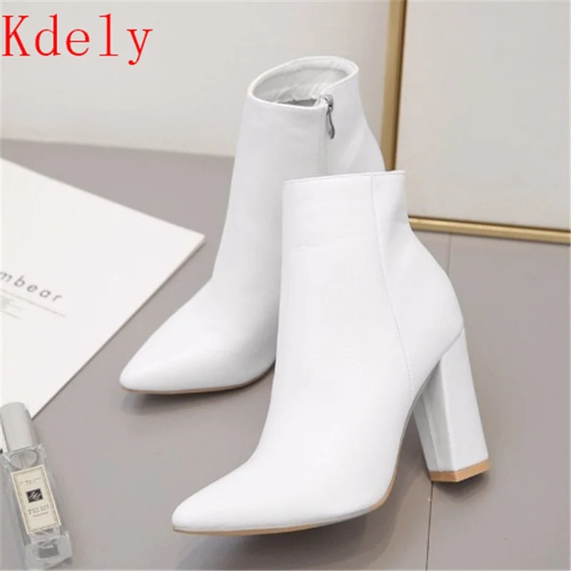 Personalized Wear "Chic Ivory Stride Ankle Boots: Embrace Elegance with Chunky Heels" Personalized Wear "Chic Ivory Stride Ankle Boots: Embrace Elegance with Chunky Heels"