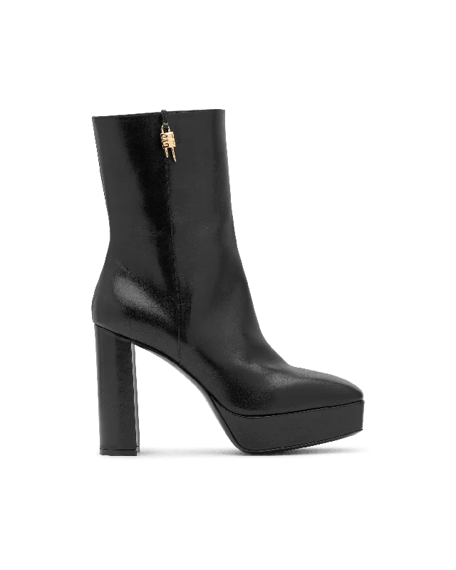 Personalized Outfit G-Lock Platform Leather Ankle Boots
