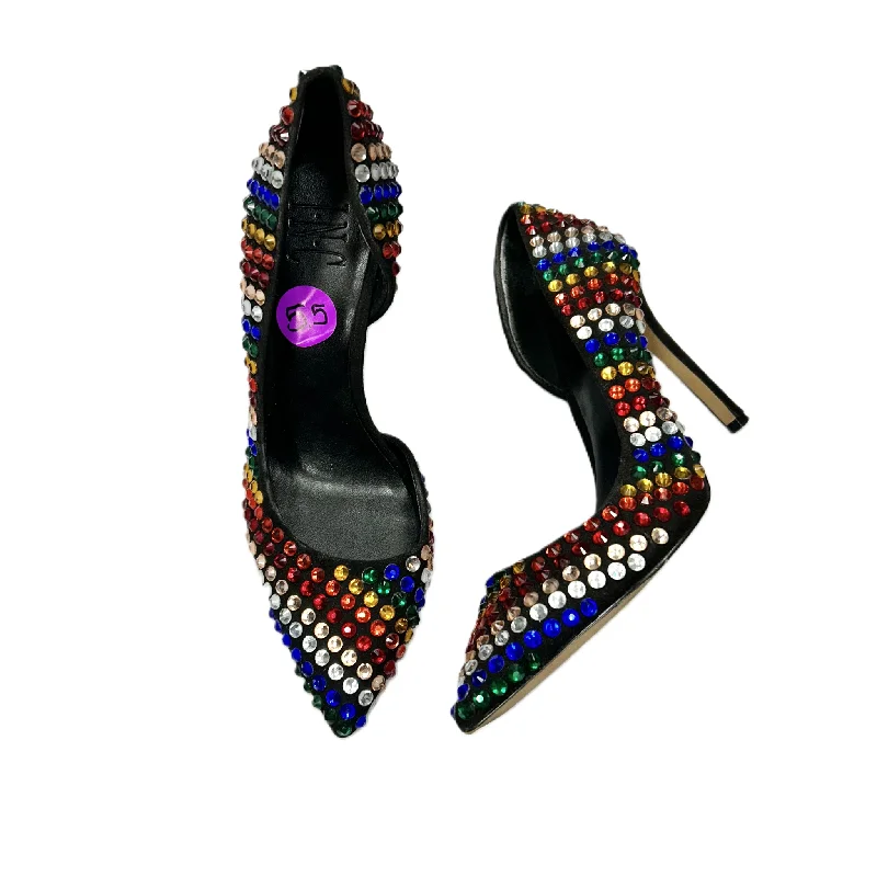 Luxury Style Rainbow Print Shoes Heels Stiletto By Inc, Size: 5.5