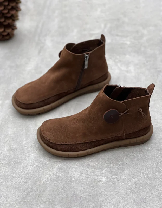 Perfect Tailoring Comfortable Handmade Wild Toe Box Retro Flat Boots