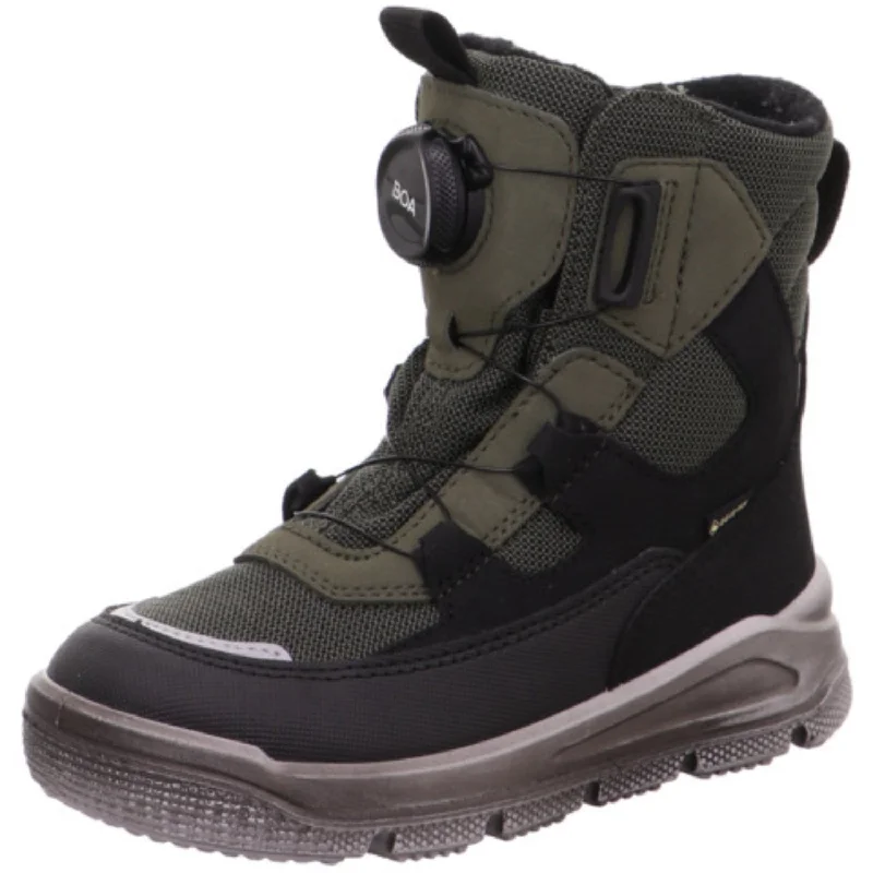 Cool Style Superfit Black/Green Mars Boots With Warm Lining