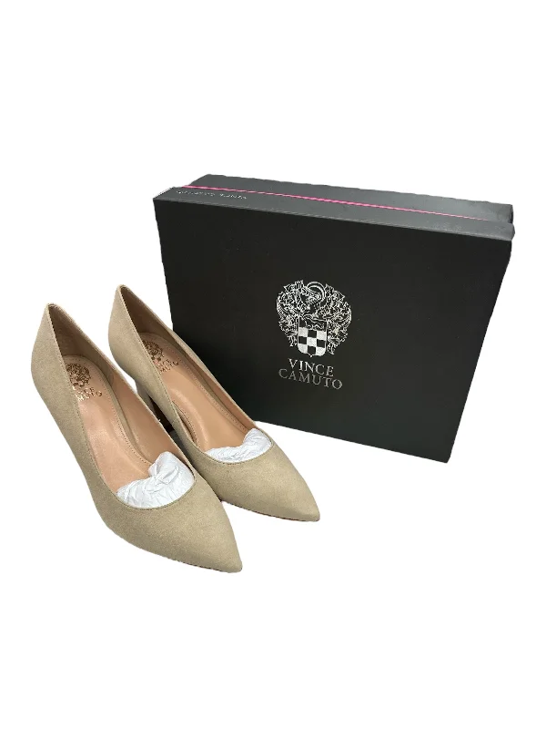 Fashion Must-have Tan Shoes Heels Stiletto Vince Camuto, Size 10