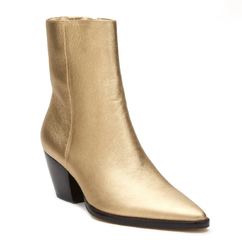 Elegant Design Caty Ankle Boot In Gold