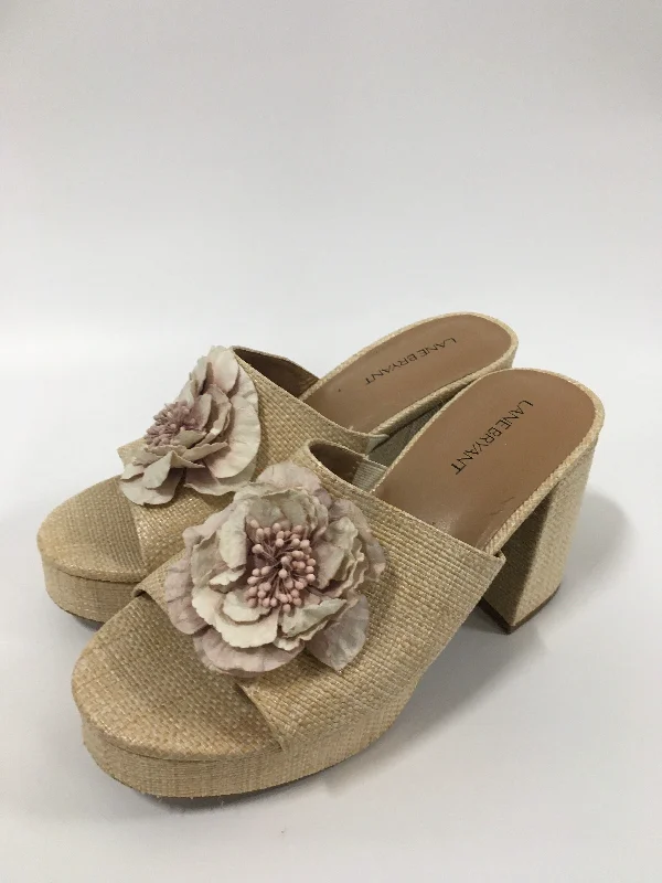 Fashionable And Fashionable Tan Shoes Heels Block Lane Bryant, Size 8
