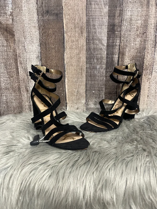 Romantic Temperament Black Shoes Heels Block Sam Edelman, Size 9