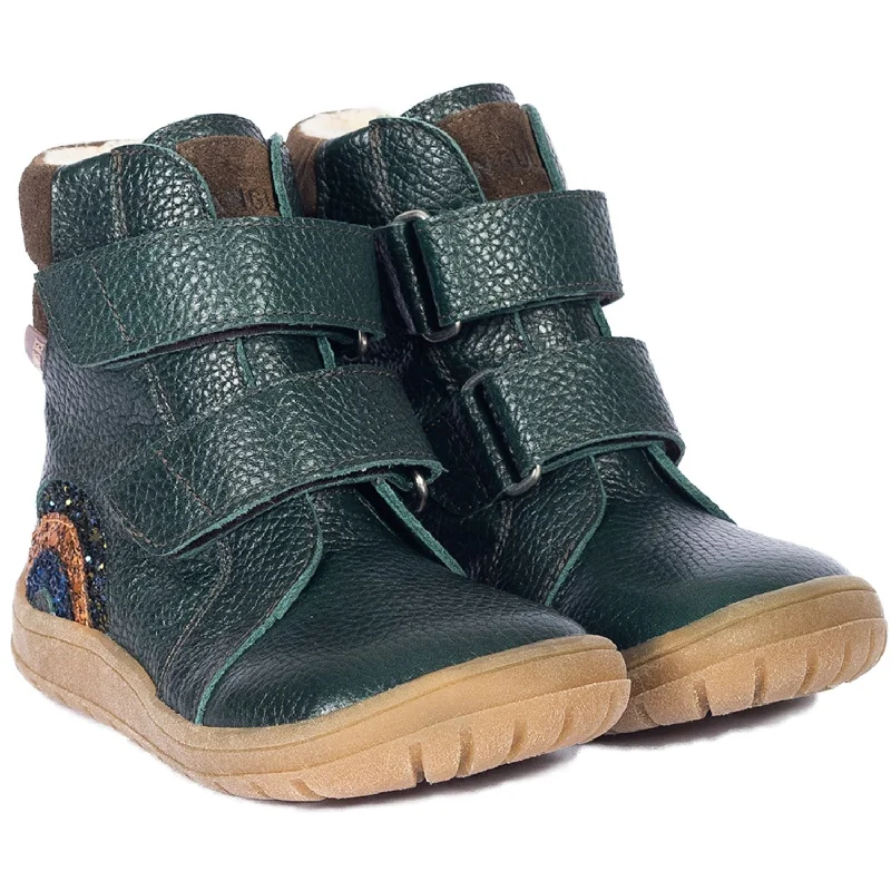 Comfortable Series Angulus Deep Teal/Forrest/Glitter Tex Boot with Sparkling Glitter Rainbow