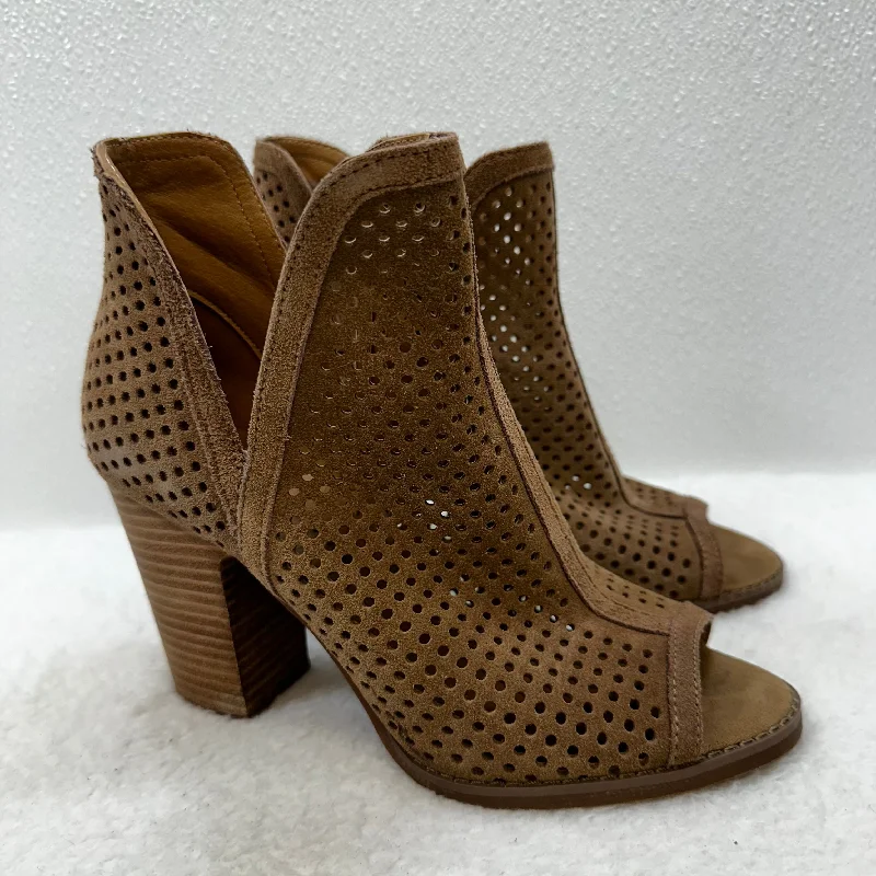 Practical Style Tan Shoes Heels Block Lucky Brand O, Size 7.5