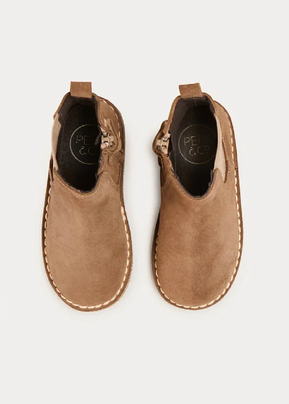 European Plan Suede Ankle Boots in Brown (24-34EU)