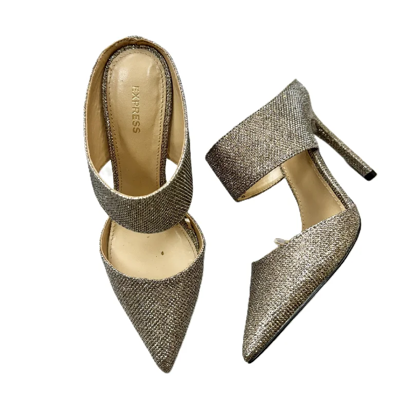 Exquisite Tailoring Gold Shoes Heels Stiletto By Express, Size: 6