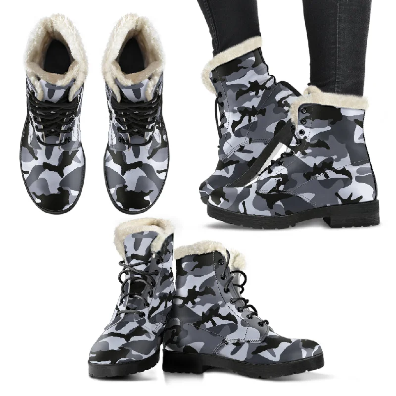 Goddess Style Camo Vegan Fur Boots