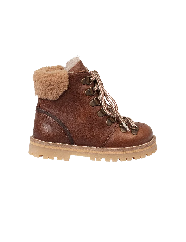 Fashionable Prints Shearling Winter Boot - Hazelnut