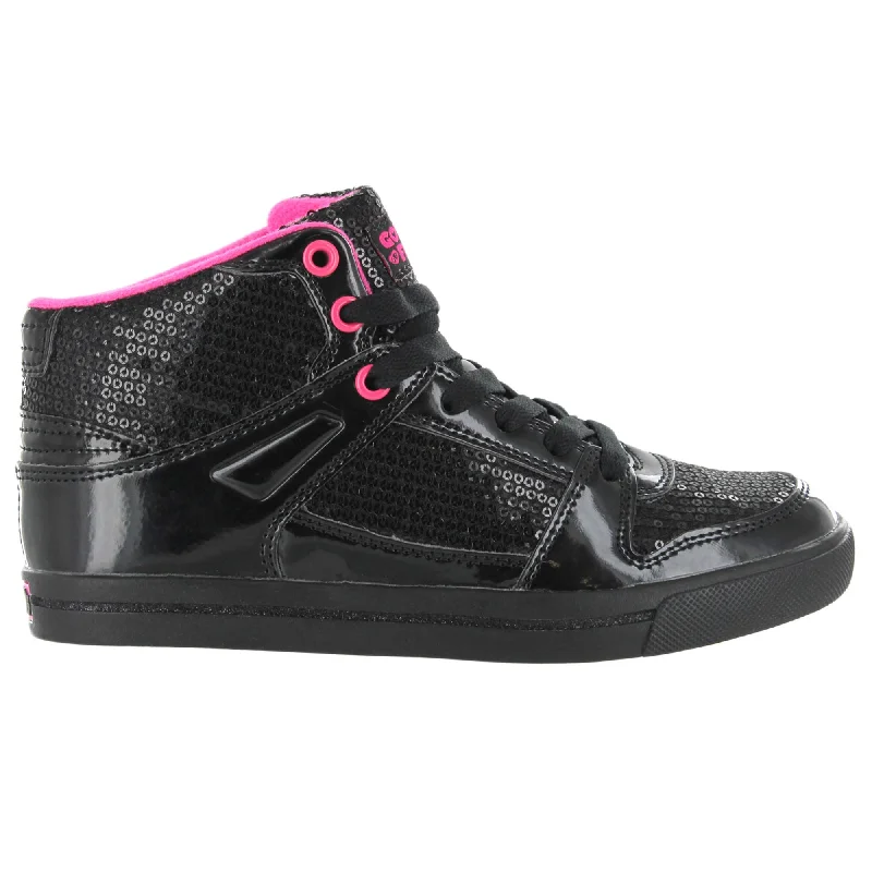 Practical Style Gotta Flurt Women's Swerve Black Sequin Hip Hop Fashion Sneaker
