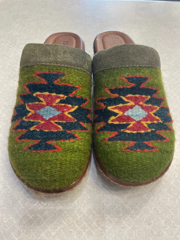 End Of The Year Green Shoes Heels Block Born, Size 8