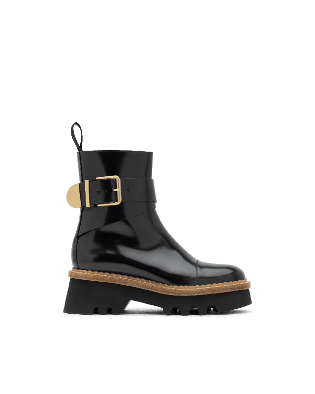Classic Series Owena Shiny Leather Ankle Boots