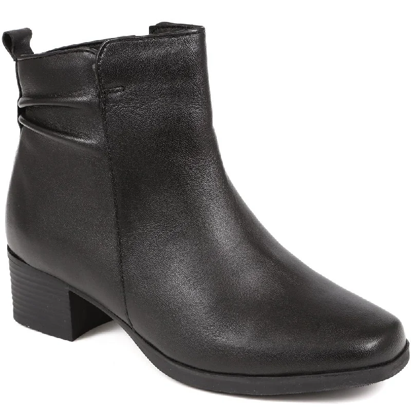 High-end Fashion Polished Leather Heeled Ankle Boots - NAP38003 / 324 193