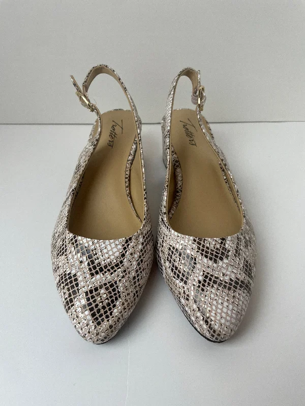 Fashionable And Fashionable Snakeskin Print Shoes Heels Block Cmf, Size 7
