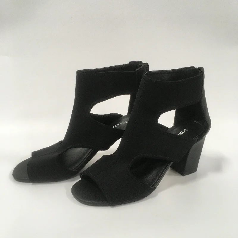 Luxury Customization Black Shoes Heels Block Donald Pliner, Size 6