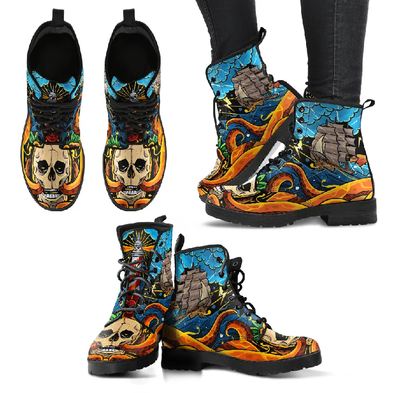 Fashion Expert NAUTICAL SKULL BOOTS - FREE WORLDWIDE SHIPPING
