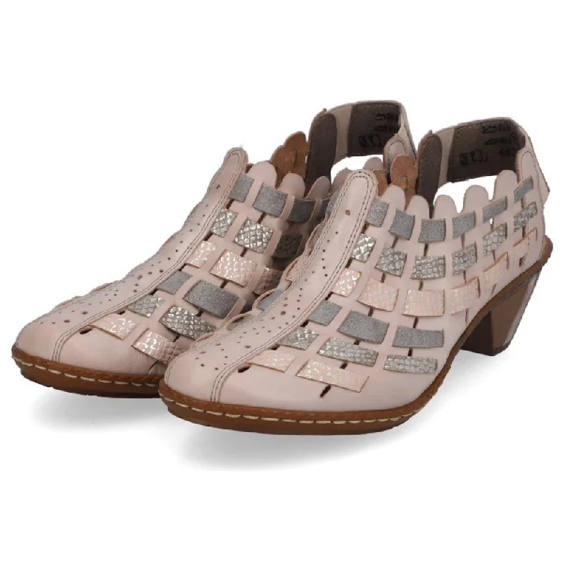 Creative Prints Rieker Sina 78 Clay/Lightrose Leather Heel (Women's)