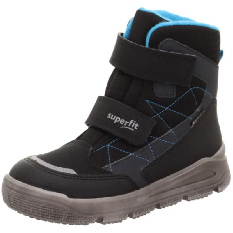 Retro Design Superfit Black/Turquoise Mars Boots With Warm Lining