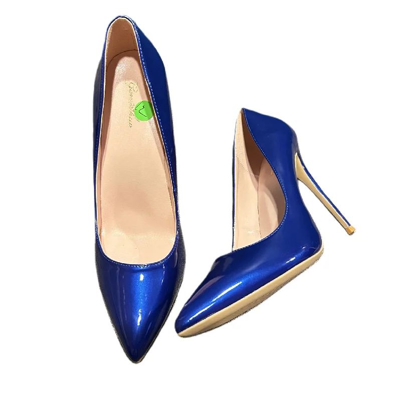 Sports Series Blue Shoes Heels Stiletto By Genshuo, Size: 12