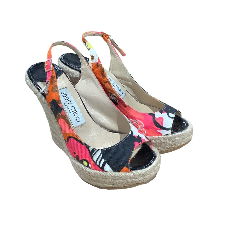 Sports And Leisure JIMMY CHOO/Heels/US 5.5/Floral Pattern/Cotton/MLT/