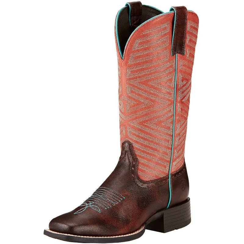 Comfortable Series Ariat Women's Outsider Yukon Brown/ Fiery Red Boot