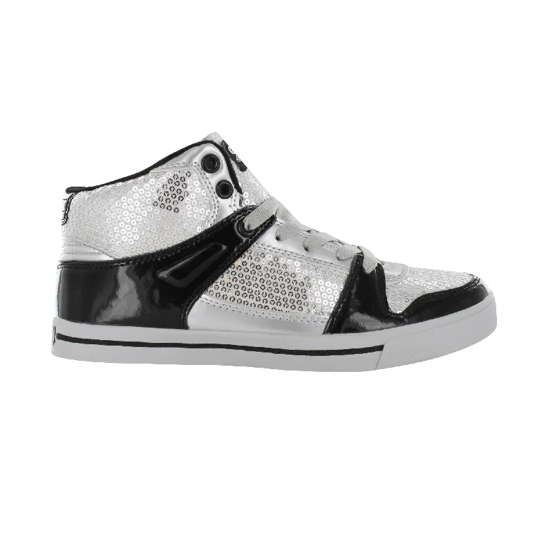 Personalized Series Gotta Flurt Women's Swerve Silver Sequin Hip Hop Fashion Sneaker