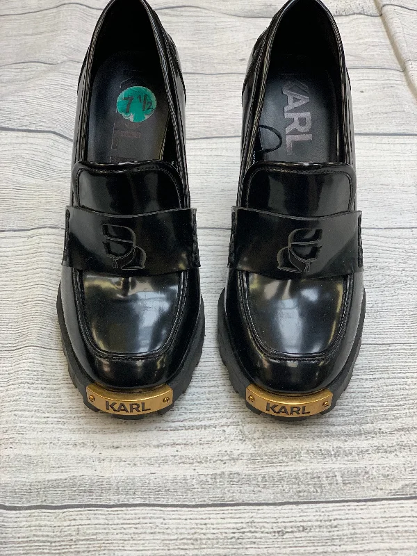 High-quality Styles Black Shoes Heels Block Karl Lagerfeld, Size 7.5