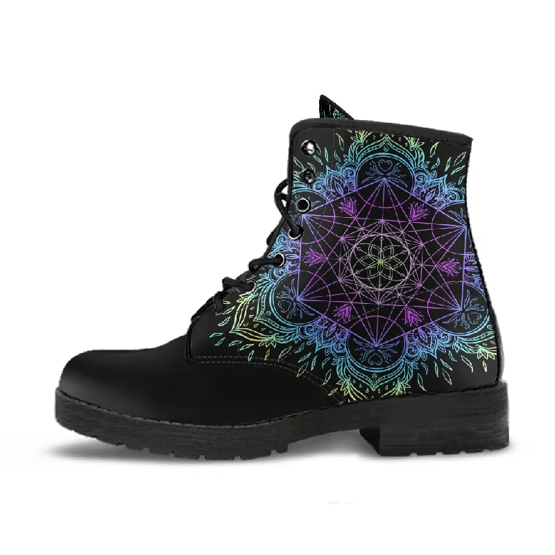 Must-have For Fashion Sacred Geometry Vegan Leather Boots