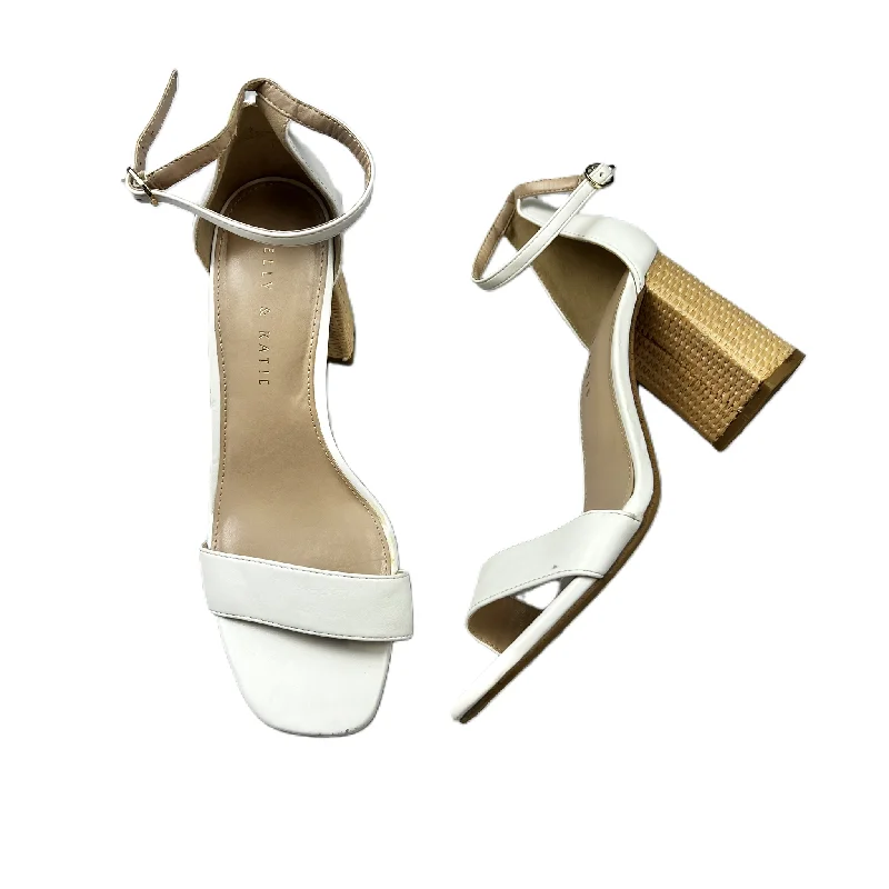 Cool Style White Shoes Heels Block By Kelly And Katie, Size: 8.5