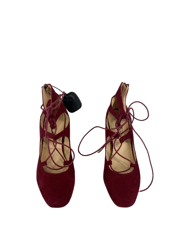 High Street Series Red Shoes Heels Block Rue 21, Size 7.5