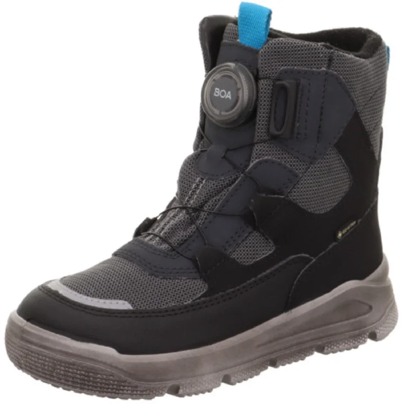 Luxury Fashion Superfit Black/Light Grey Mars Boots With Warm Lining