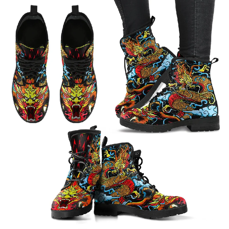 Embroidery Design CHINESE DRAGON BOOTS - FREE SHIPPING WORLDWIDE