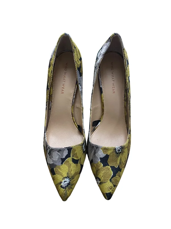 Personalized Wear Floral Print Shoes Heels Stiletto Who What Wear, Size 8