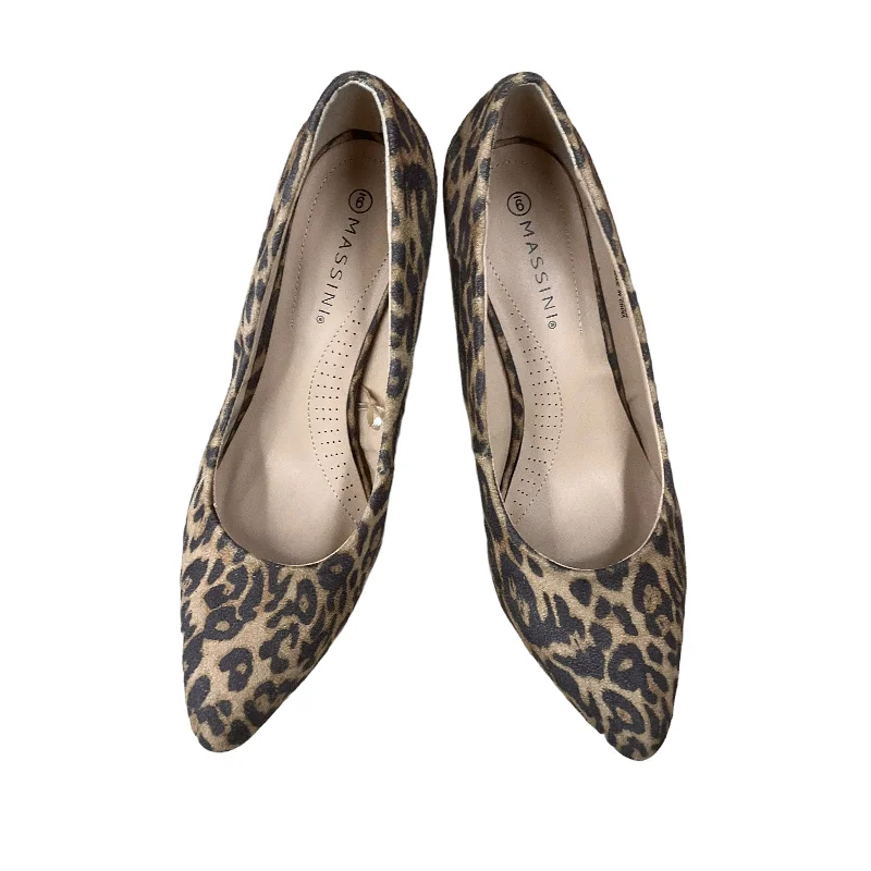 Fresh Wear Animal Print Shoes Heels Block Massini, Size 9
