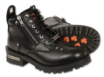 Versatile Items WOMEN'S MOTORBIKE BOOTS REAL LEATHER LOW CUT LEATHER LACE TO TOE RIDING BOOT