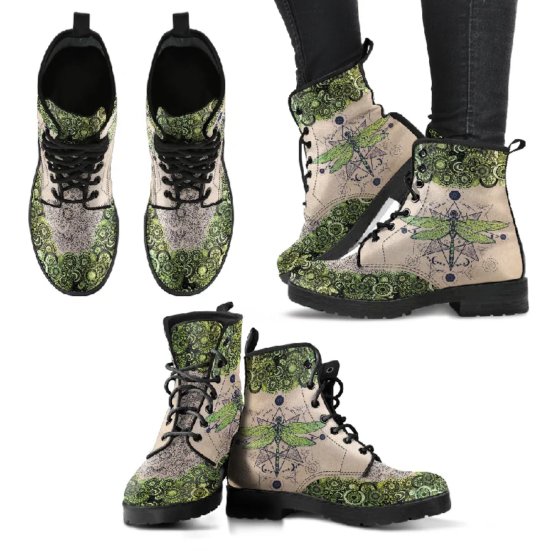 Artistic Temperament Green Dragonfly vegan Leather Boots
