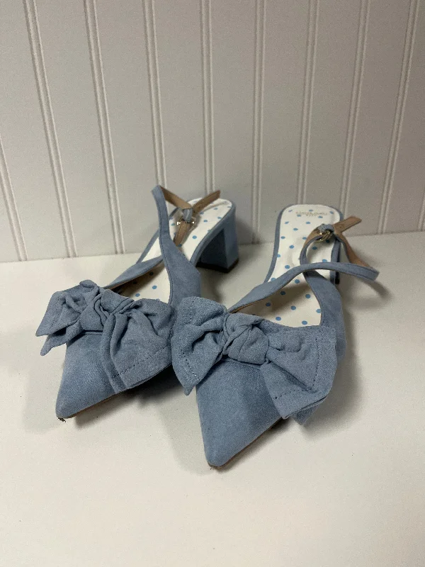 Economic Outlook Blue Shoes Heels Block Draper James, Size 9.5