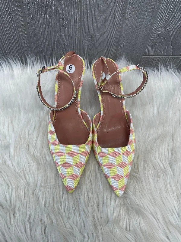 American Style Pink & Yellow Shoes Heels Stiletto Asos, Size 8