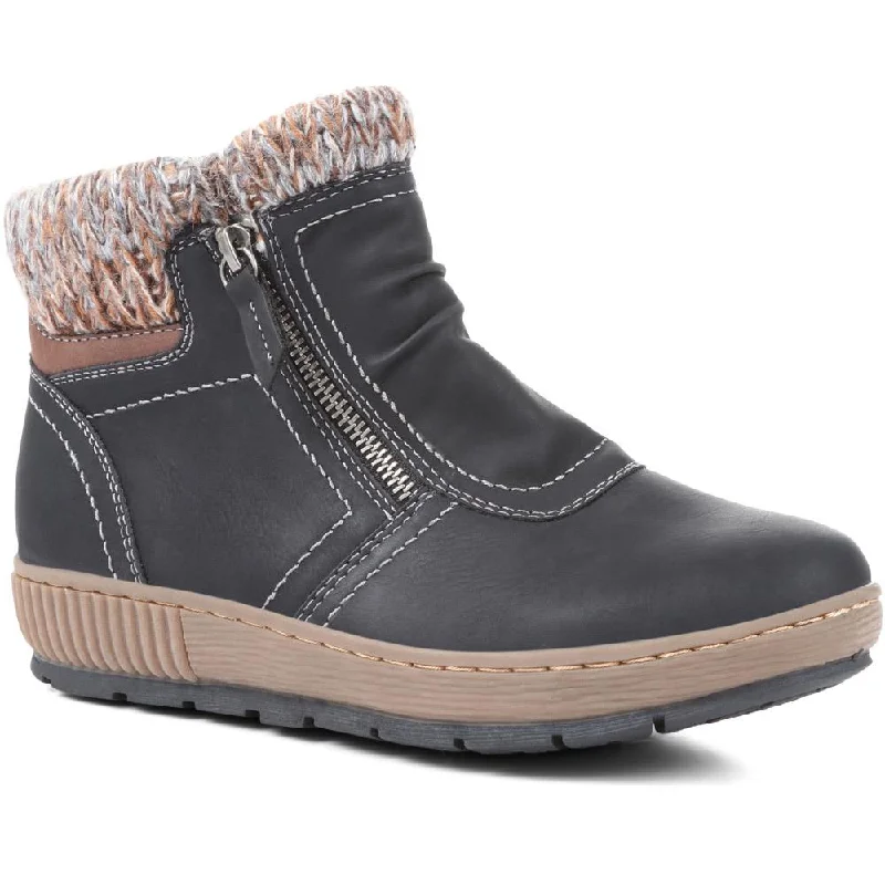 Design Trend Knitted Cuff Ankle Boots - WBINS36025 / 322 459