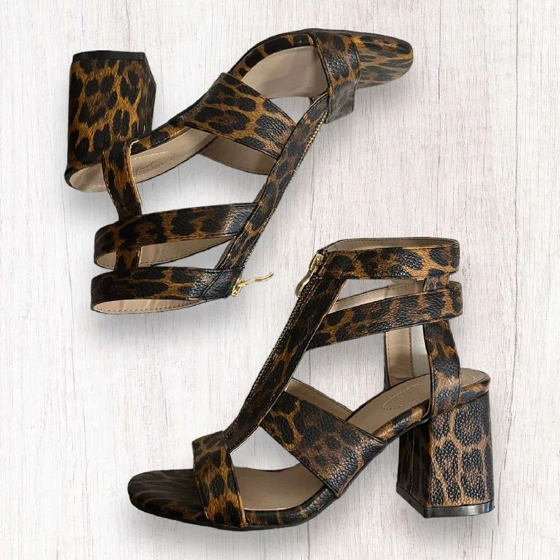 Comfortable Wear Leopard Print Shoes Heels Block Clothes Mentor, Size 8