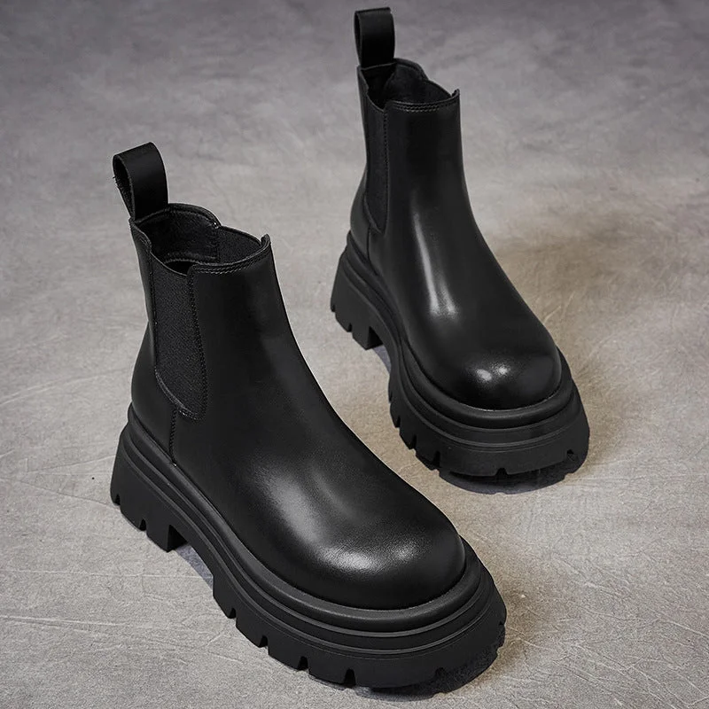 High-end Design Women's Platform Short Chelsea Boots