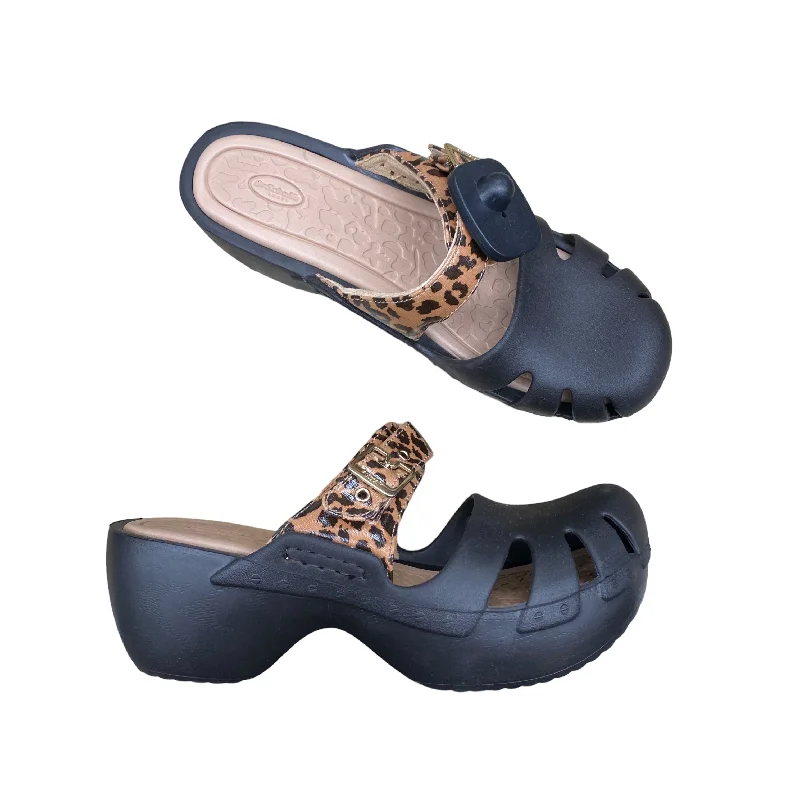 Street Fashion Multi-colored Shoes Heels Block Dr Scholls, Size 10